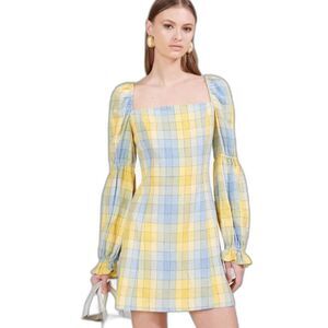 staud ivory and dark oak micro stripe cafu dress STAUD CAFU DRESS - Robe longue - ivory/dark/cru